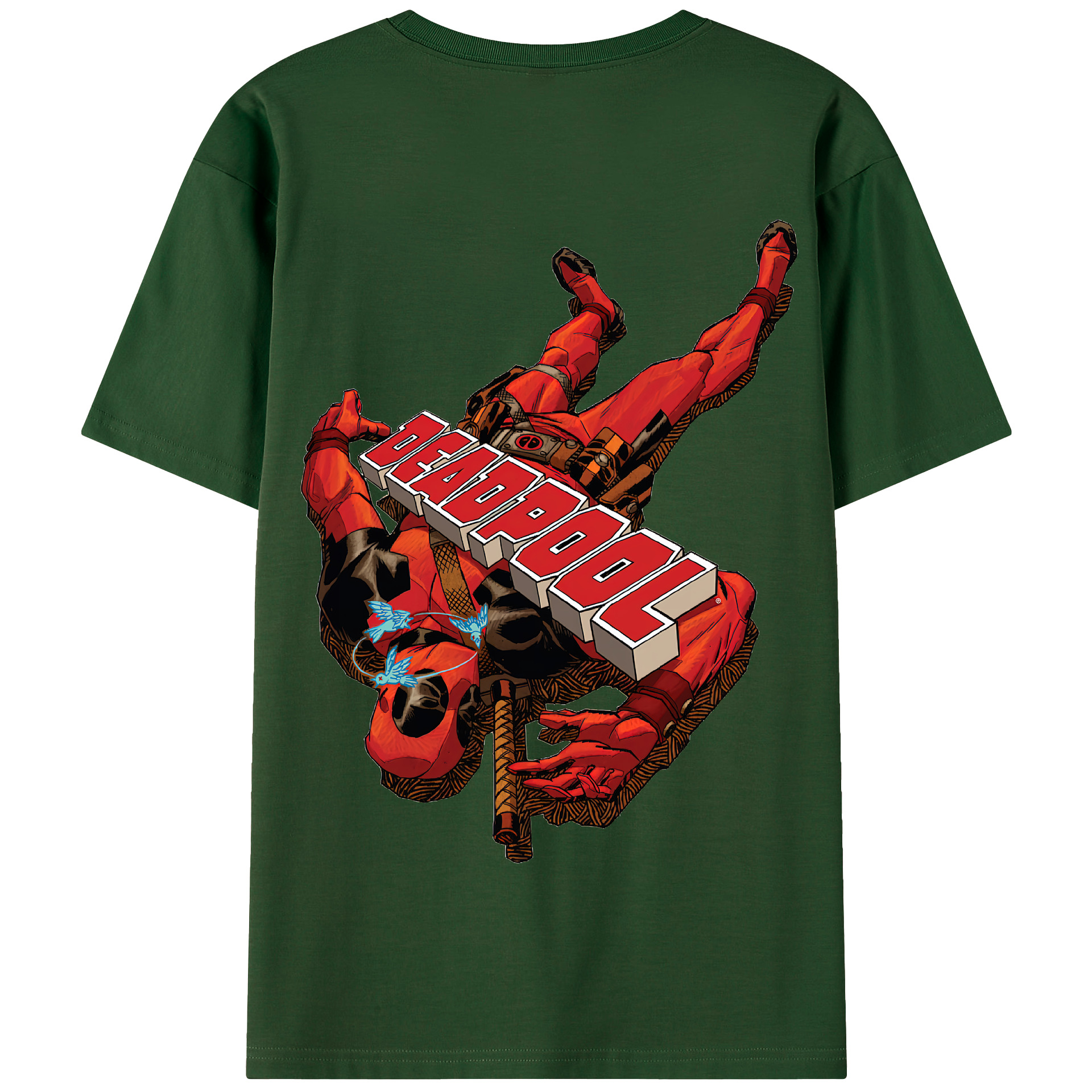 （画像用） Deadpool デッドプール 綿100％半袖Tシャツ（背面プリント）